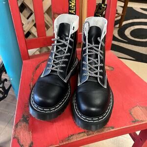 Dr.‎ Martens Black and White Combat Boots
